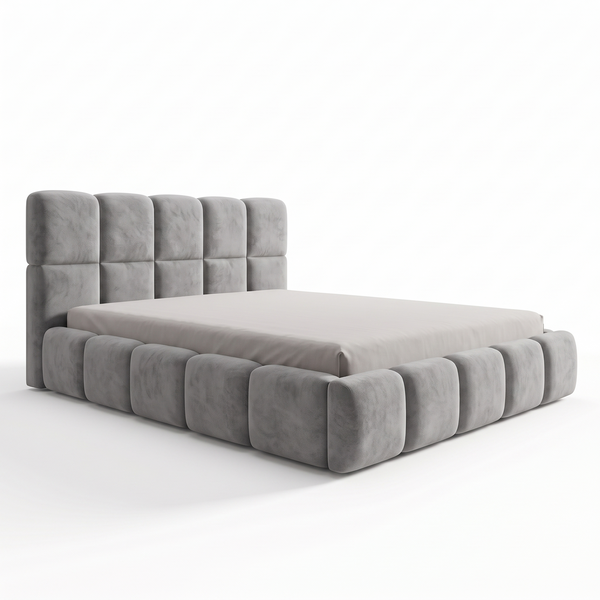 Upholstered double bed, Crete, 90x200, Klasyczny, Boucle, 1, Stelaż drewniany