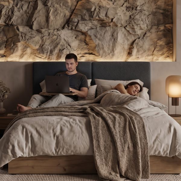 Continental double bed Zanzibar, 120x200, Klasyczny, Boucle, 1, Bonell Premium, Bez toppera