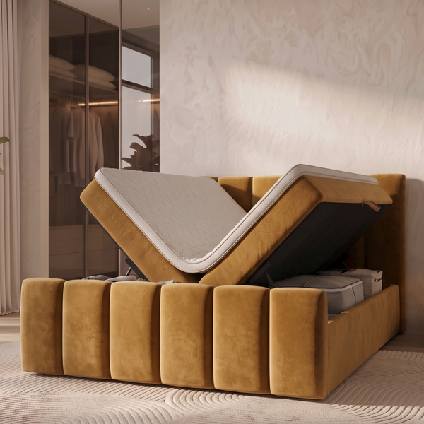 Continental double bed Portofino, 120x200, Klasyczny, Boucle, 1, Bonell Premium, Bez toppera
