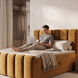 Continental double bed Portofino, 120x200, Klasyczny, Boucle, 1, Bonell Premium, Bez toppera