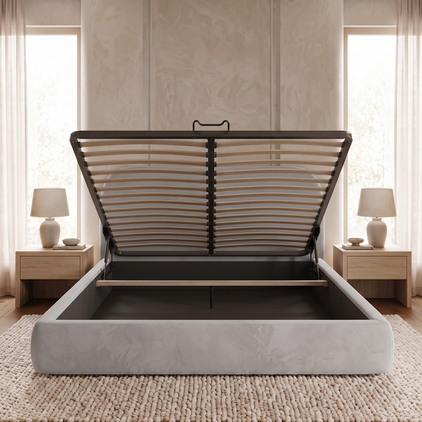 Upholstered double bed, Mallorca, 90x200, Klasyczny, Boucle, 1, Stelaż drewniany
