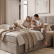 Continental double bed, Taormina, 120x200, Klasyczny, Boucle, 1, Bonell Premium, Bez toppera
