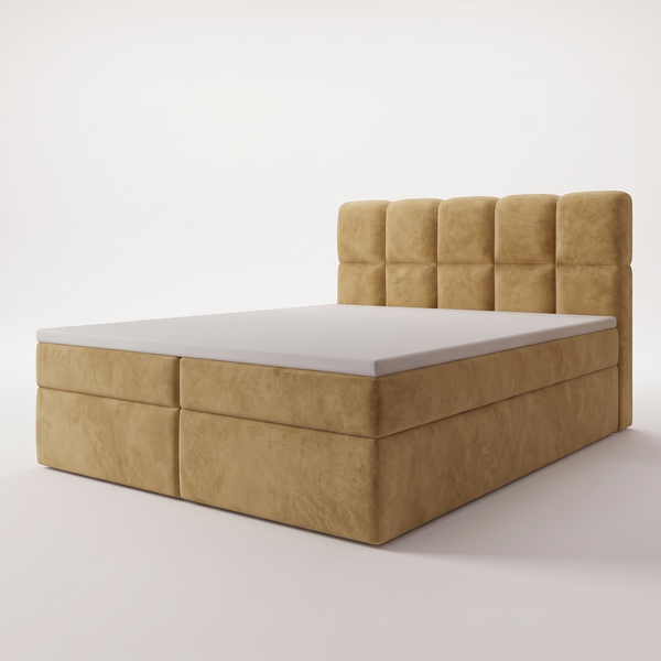 Ł&oacute;żko kontynentalne, dwuosobowe, Malediwy, 140x200, Premia, Boucle, 6, Bonell Premium, Bez toppera