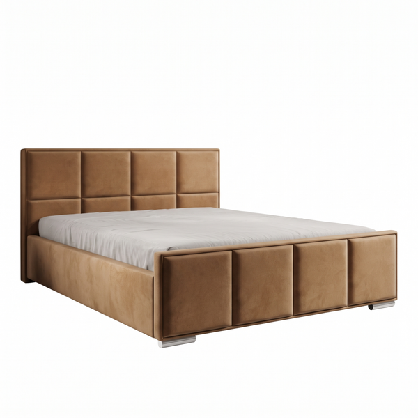 Upholstered double bed, Split, 90x200, Klasyczny, Boucle, 1, Stelaż drewniany
