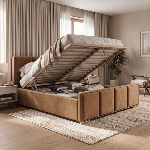 Upholstered double bed, Split, 90x200, Klasyczny, Boucle, 1, Stelaż drewniany