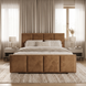 Upholstered double bed, Split, 90x200, Klasyczny, Boucle, 1, Stelaż drewniany