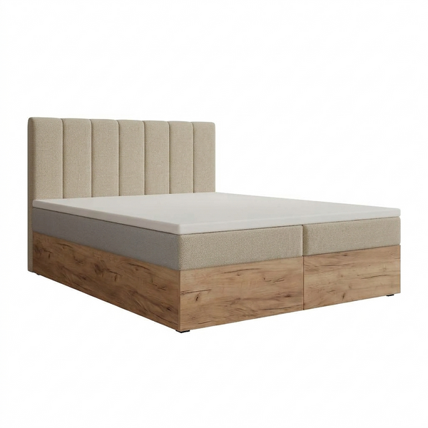 Continental double bed Mauritius, 120x200, Klasyczny, Boucle, 1, Bonell Premium, Bez toppera