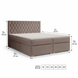 Ł&oacute;żko kontynentalne, dwuosobowe Bali, 120x200, Premia, Welur, 4, Bonell Premium, Bez toppera