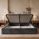 Upholstered double bed, Lanzarote, 90x200, Klasyczny, Boucle, 1, Stelaż drewniany