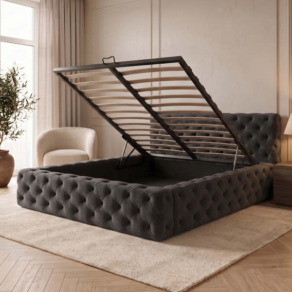 Ł&oacute;żko tapicerowane, dwuosobowe, Kos, 90x200, Klasyczny, Boucle, 1, Stelaż drewniany