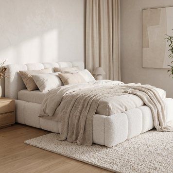 Ł&oacute;żko tapicerowane, dwuosobowe, Sycylia, 90x200, Klasyczny, Boucle, 1, Stelaż drewniany