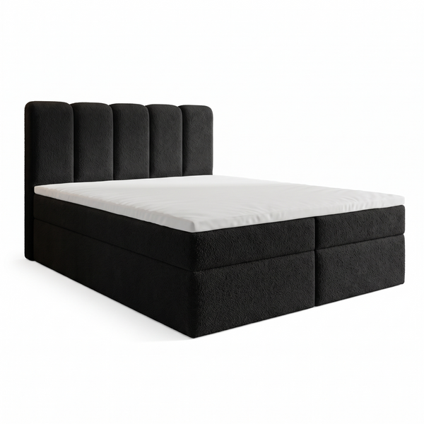 Ł&oacute;żko kontynentalne, dwuosobowe, Monaco, 140x200, Premia, Boucle, 7, Bonell Premium, Bez toppera